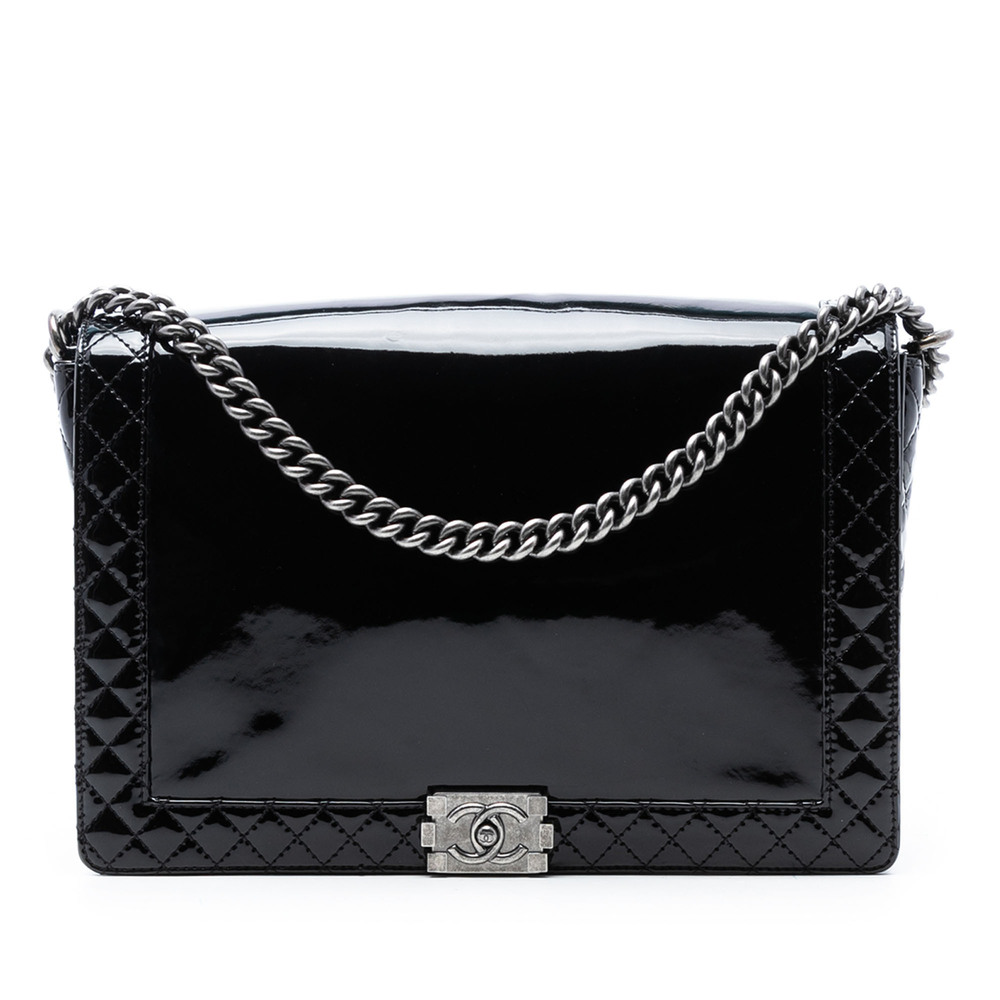 Pre-Loved Chanel Extra Large Patent Boy Reverso Flap - Picture 1 of 8